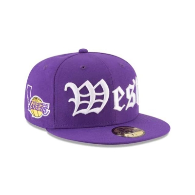 Sapca New Era Los Angeles Lakers NBA League Script 59FIFTY Fitted - Violet